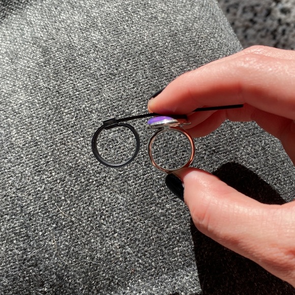 Purple Copper Turquoise large oval sterling silver ring - Picture 8 of 9